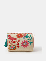 Next Accessorize Cream Floral Print Quilted Make Up Bag- Buy online at McGrocer