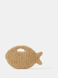 Accessorize Natural Fish Raffia Clutch Bag, British brand