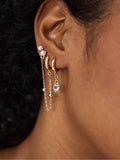 Accessorize glass stone stud and chain hoop earrings 4 pack, imported from the UK