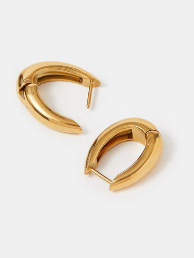Next Accessorize Gold Tone Stainless Steel Chunky Oval Hoop Earrings- Buy online at McGrocer