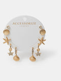Accessorize earrings gold tone seashell and hoop 5 pack - British product