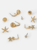 Accessorize earrings gold tone seashell and hoop 5 pack - British product