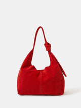 Next Accessorize Red Slouchy Knot Suede Shoulder Bag- Buy online at McGrocer