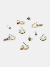 Next Accessorize Gold Tone Gemstone Stud and Hoop Earrings 5 Pack- Buy online at McGrocer