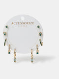 Accessorize gold tone stud and hoop earrings 5 pack - British product