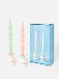 Oliver Bonas cream fiore ceramic candle holders set of two (British brand)