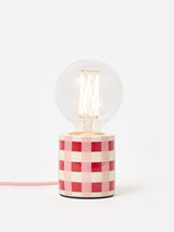 Next Oliver Bonas Burgundy Rasa Chequered Ceramic Desk Lamp Base 85x80x80mm- Buy online at McGrocer