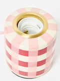 Oliver Bonas Burgundy Rasa chequered ceramic desk lamp base, UK version