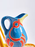 Oliver Bonas blue parrot ceramic vase 26cm, UK version