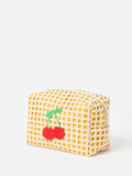 Oliver Bonas yellow crochet cherry makeup bag 140x220mm (British brand)