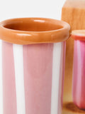 Oliver Bonas glass vase pink stripes 25cm, UK version