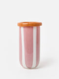 Oliver Bonas glass vase pink stripes 25cm, UK version