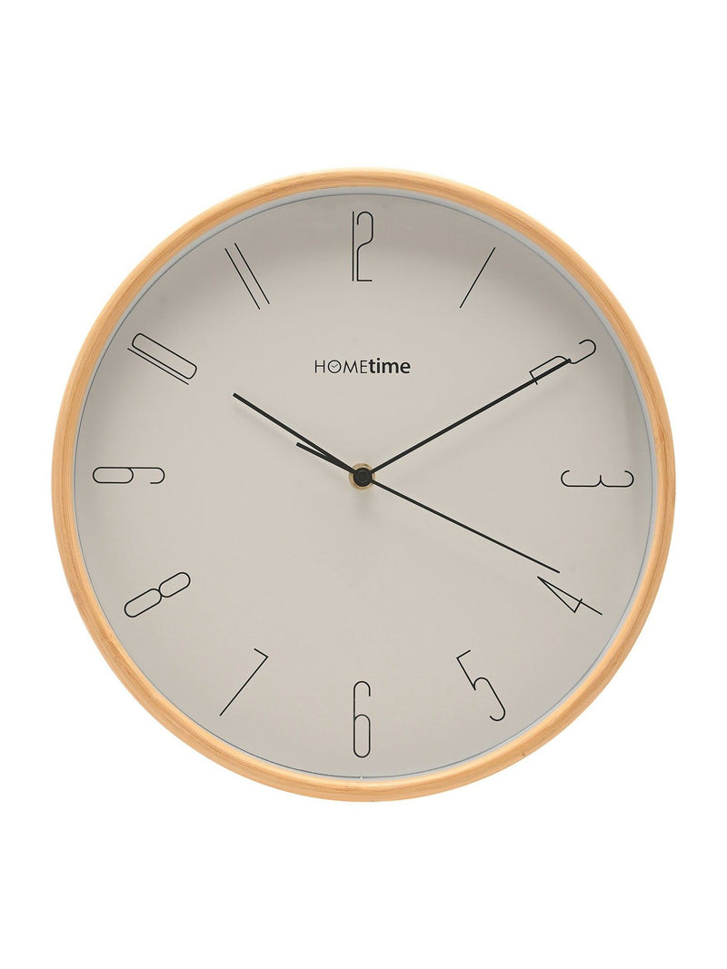 Widdop oak bamboo wall clock 32cm - British product