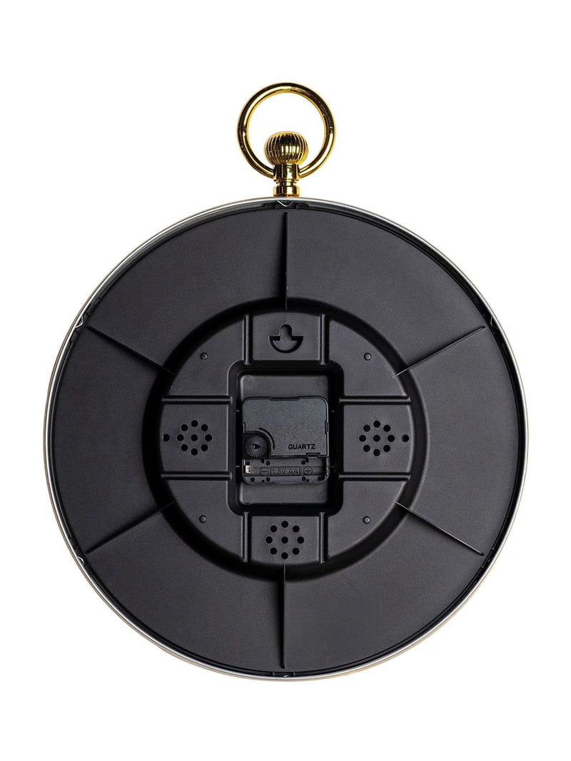 Widdop gold aluminium wall clock with black dial, UK version