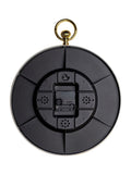Widdop gold aluminium wall clock with black dial, UK version