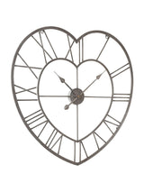 Next Widdop Silver Metal Heart Shaped Wall Clock 70cm- Buy online at McGrocer