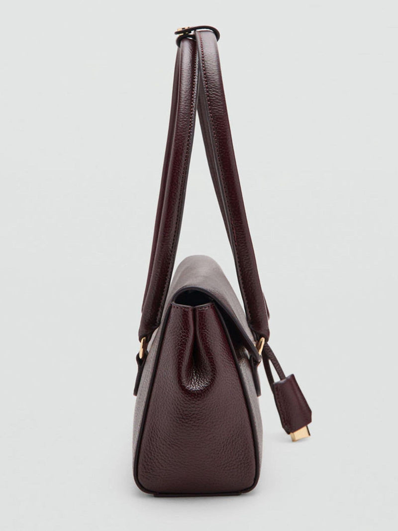 Mango red faux leather padlock shoulder bag - British product