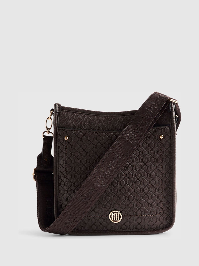 River Island brown embossed pocket messenger bag imported from the UK