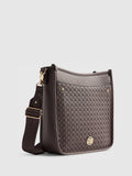 River Island brown embossed pocket messenger bag imported from the UK