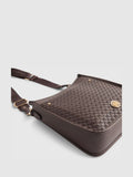 River Island brown embossed pocket messenger bag imported from the UK