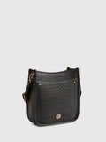 River Island black emboss messenger bag, imported from the UK