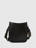River Island black emboss messenger bag, imported from the UK