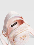 River Island pink quilted nylon festival bag, UK version