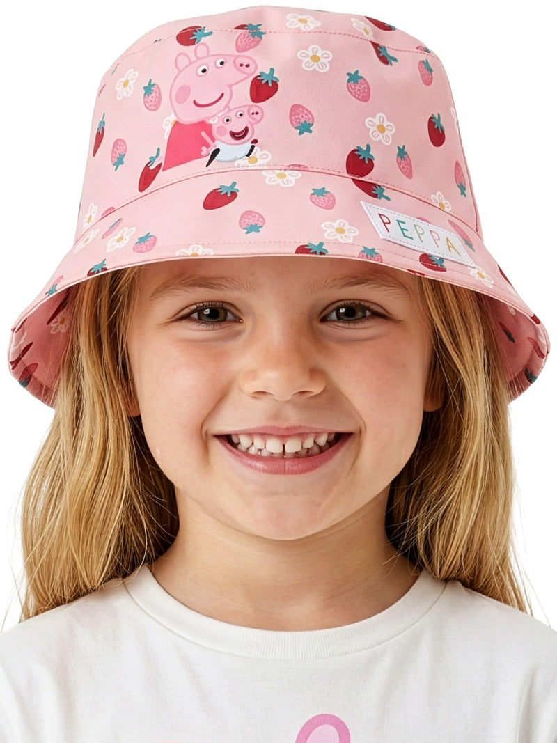 Peppa Pig pink bucket hat with fruit pattern - British product