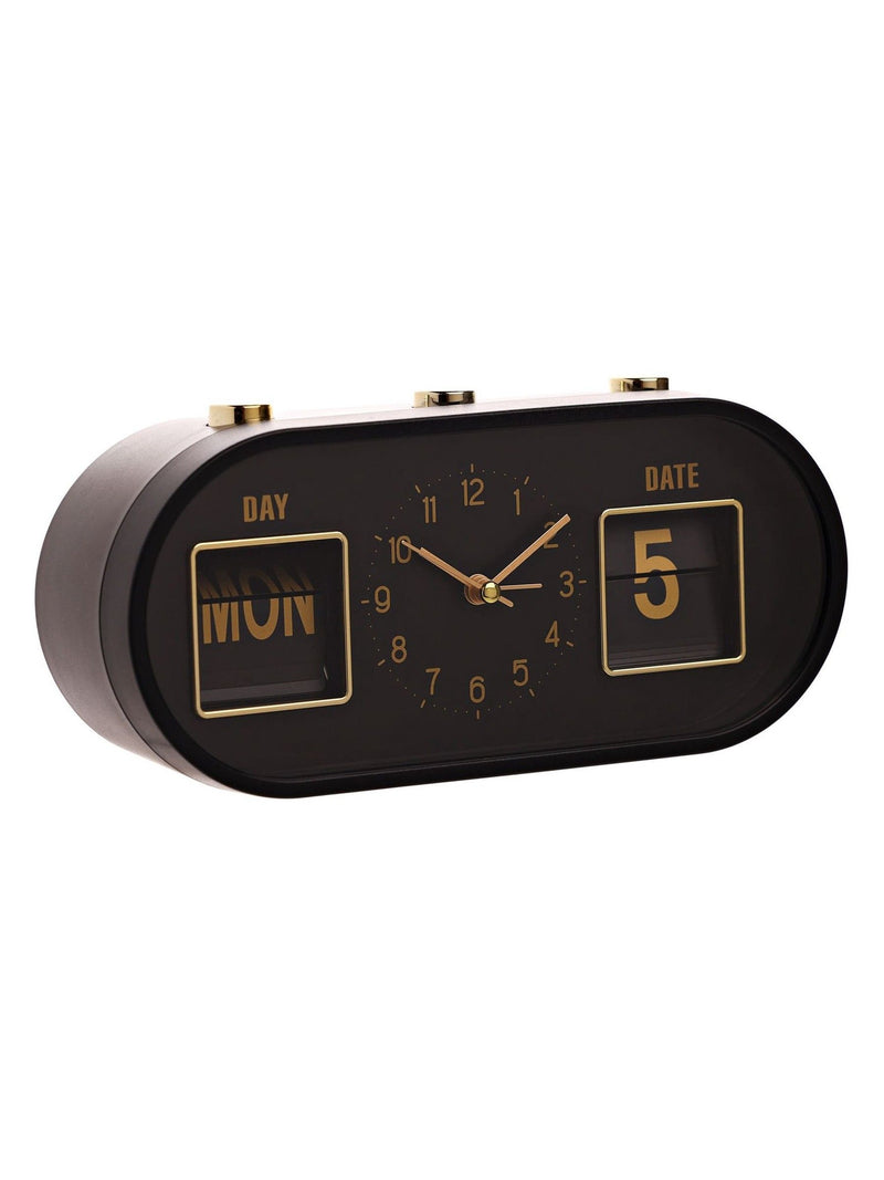 Widdop black calendar alarm clock 90x200x60mm, imported from the UK