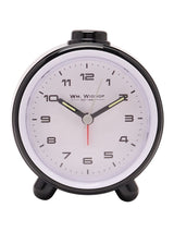 Next Widdop Black Round Alarm Clock with Sweep Movement and Snooze- Buy online at McGrocer