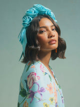 Next River Island Edwina Ibbotson Blue 3D Floral Satin Headband- Buy online at McGrocer