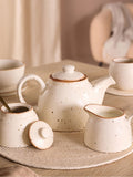 Widdop white stoneware tea set with cream glaze, UK version