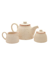 Next Widdop White Stoneware Tea Set with Teapot, Milk Jug and Sugar Pot- Buy online at McGrocer