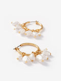 Mint Velvet gold tone hoop earrings with pearl drops - British product