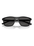 Armani Exchange black rectangular sunglasses with grey lenses (British brand)