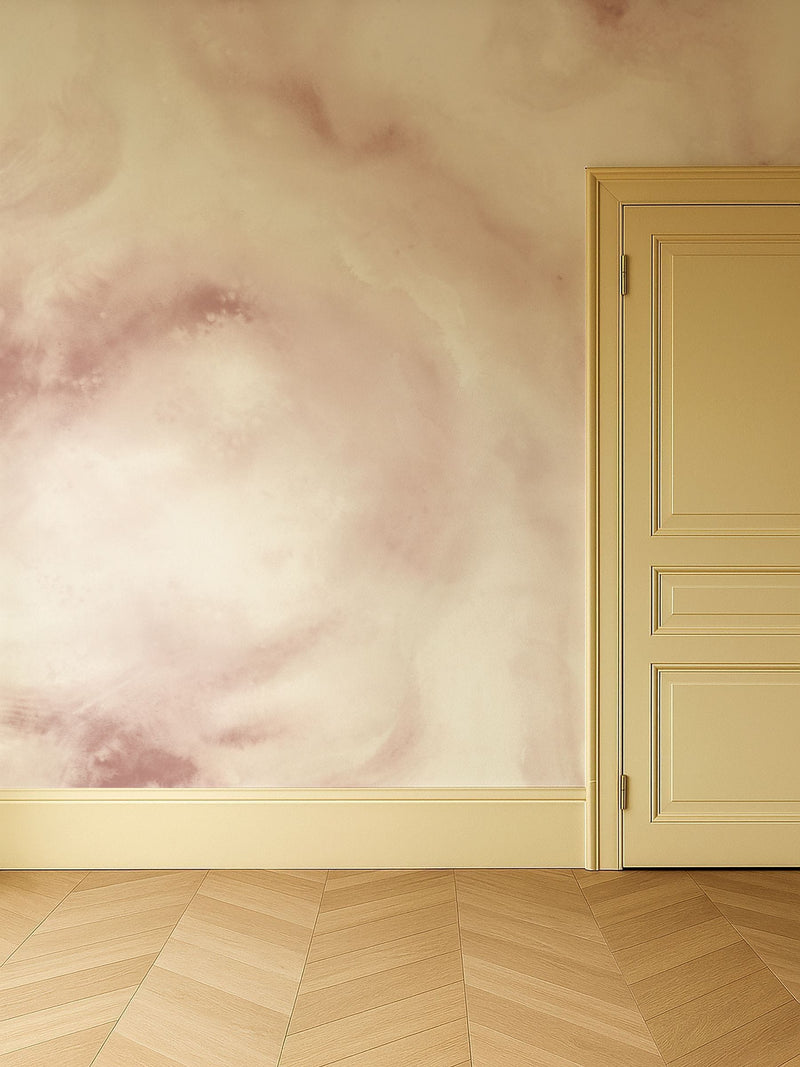 Clarke and Clarke Pink Elements Viento wallpaper sample A4 (British brand)