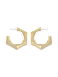 AllSaints gold tone Clara bamboo hoop earrings small, imported from the UK