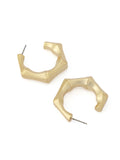 AllSaints gold tone Clara bamboo hoop earrings small, imported from the UK
