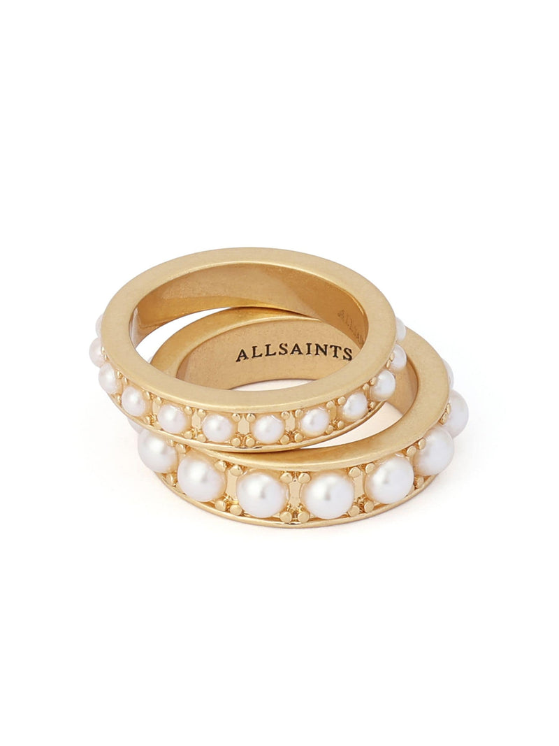 AllSaints gold tone pearl band ring set, UK version