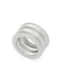 AllSaints Janna multi tube band ring, silver tone - British product