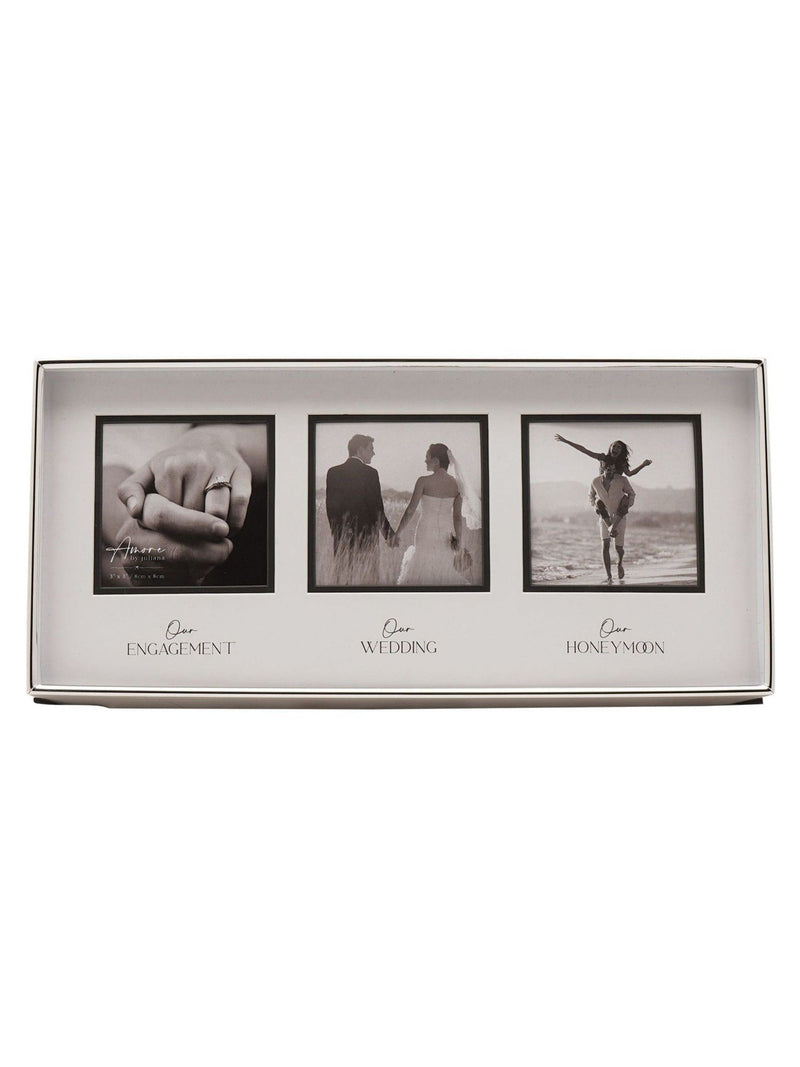 Widdop white triple photo frame 13.5cm, imported from the UK