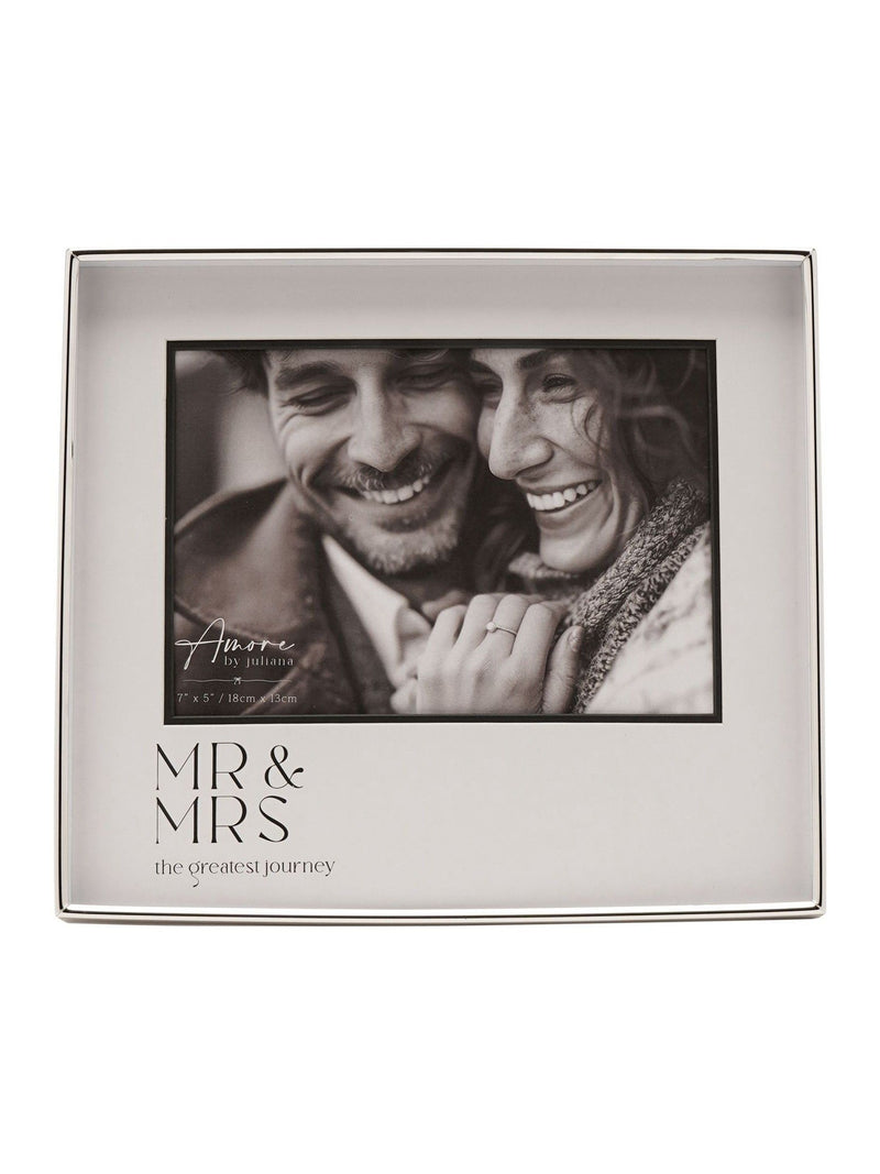 Widdop silver photo frame Mr & Mrs 7x5, UK version