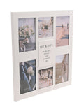 Widdop white multi aperture photo frame with Mr Mrs sentiment, UK version