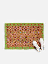 Next Oliver Bonas Green Tile Bordered Pink Doormat 63x90cm- Buy online at McGrocer