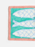 Oliver Bonas green sardine tufted rectangular bath mat (British brand)