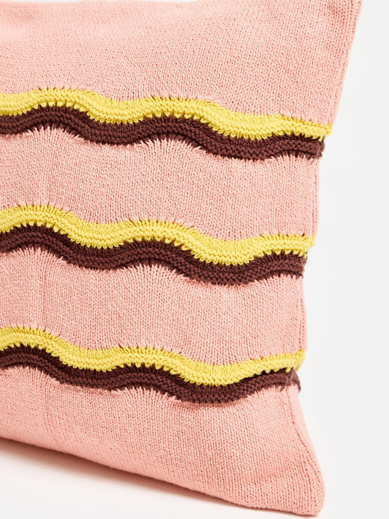 Oliver Bonas pink striped knitted cushion cover 45x45cm (British brand)