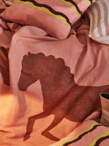 Next Oliver Bonas Pink Jacquard Horse Throw 130cm x 170cm- Buy online at McGrocer