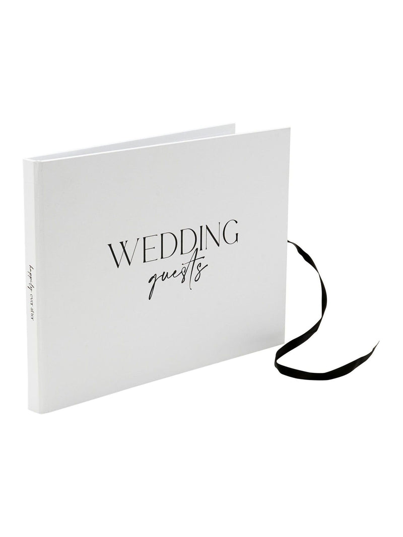 Widdop white textured wedding guest book 17.5x22.5cm, imported from the UK