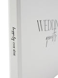 Widdop white textured wedding guest book 17.5x22.5cm, imported from the UK