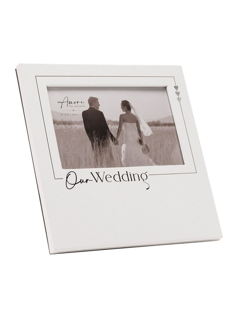 Widdop white photo frame 'Our Wedding' 6x4 (British brand)